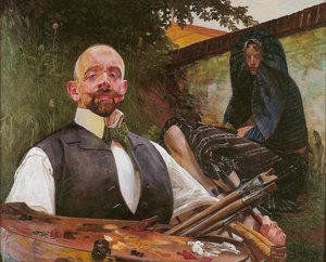 Self-portrait With Muse — Jacek Malczewski