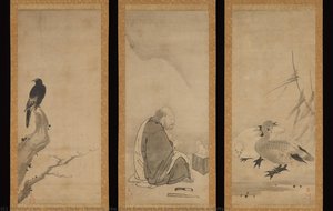 Huineng, The Sixth Patriarch Of Zen, With Geese And Myna — Unkoku Tōeki
