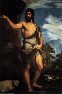 St John The Baptist In The Desert — Titian, Mannerist Painting