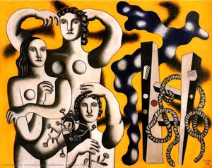 Composition With Three Figures — Fernand Léger, Cubist Tubism