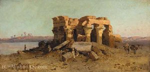 Caravan Nearing A Desert Ruin — Alessandro La Volpe