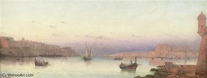 The Harbour Of Valetta From Ricasoli Point — Luigi Maria Galea