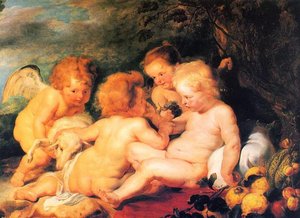 Cristo Y San Juan Con Ángeles — Pedro Pablo Rubens, Baroque Dynamism