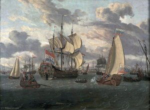 Czar Peter The Great On Board Of His Yacht En Route To The Pieter En Paul. — Abraham Storck (sturckenburch)