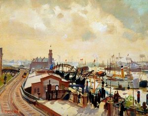 Hamburg Docks — Charles Ernest Cundall