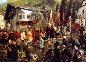 Fronleichnamsprozession In Hofgastein — Adolph Von Menzel