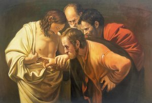 The Incredulity Of Saint Thomas - Caravaggio — Каравађо, Baroque Painting