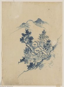 Buildings Nestled Among Trees In A Mountain Valley — Katsushika Hokusai, Ukiyo-e