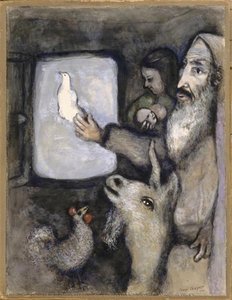 Noé Deja Ir A La Paloma Por La Ventana Del Arca (génesis Viii, 6-9) — Marc Chagall, Fantasía Expresionista