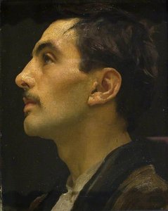 Head Of An Italian Male Model — Sir Frederic Lord Leighton