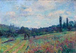 Printemps A Vetheuil Le Vallon Fleuri — Albert-charles Lebourg