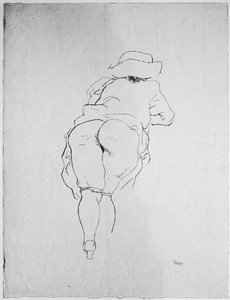 Half Nude Female, Rear — George Grosz