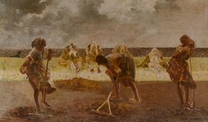 Three Women Raking — Jacek Malczewski