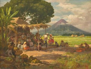 Village Landscape — Fernando Cueto Amorsolo