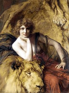 Woman with a lion