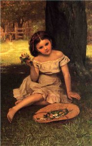 Young Girl With Flowers — John George Brown