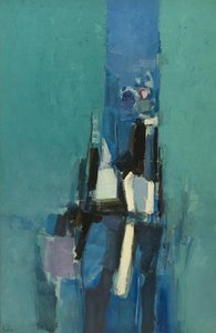 Blue And Green Still Life With Flowers — Donald Hamilton Fraser