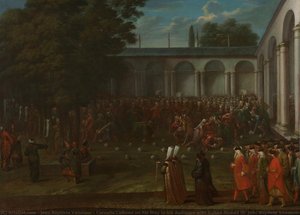 Cornelis Calkoen on his Way to his Audience with Sultan Ahmed III, Jean Baptiste Vanmour, c. 1727 - c. 1730