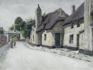 Thatched Cottages (possibly R.l. Stephenson's Birthplace) — Charles John Holmes