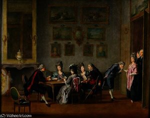 Card-party In The Home Of Elis Schroderheim — Pehr Hilleström