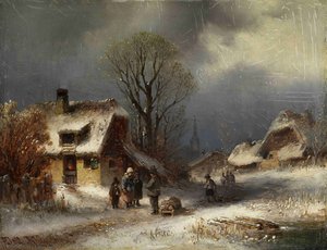 Winter Village Scene — Anton Doll