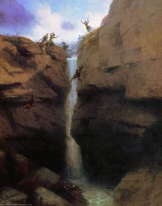 Clash Soldiers With Murids On Gunib — Ivan Konstantinovich Aivazovsky