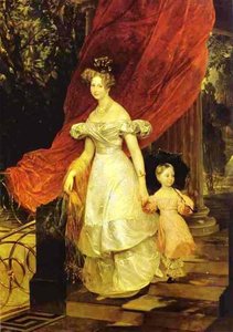 Portrait Of Grand Duchess Elena Pavlovna And Her Daughter Maria — Karl Pavlovich Brulloff