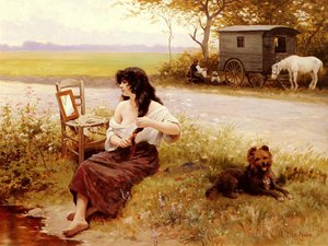 Gipsy On Hertoilette — Édouard Debat-ponsan