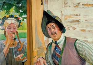Portrait Of Mieczyslaw Gasecki With Harvest Woman — Jacek Malczewski