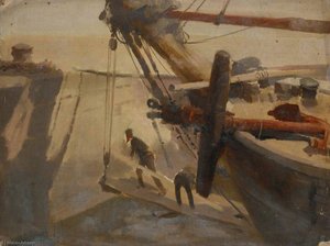 Fore Part Of A Ship In Dock — John Fraser
