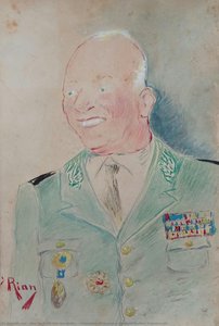 [caricature Of Marechal Henrique Duffles Teixeira Lott] — Nair De Teffé Von Hoonholtz