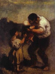 The Kiss — Honoré Daumier