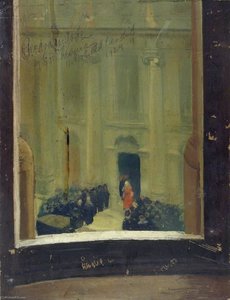 Lady Leaving A Church (verso) — Edgar Herbert Thomas