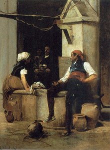 Chatting By The Fountain — Jehan Georges Vibert