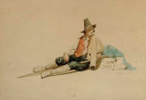 A Roman Shepherd — Jasper Francis Cropsey, Hudson River School