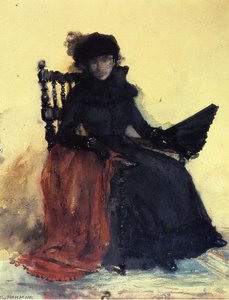 A Lady In Black (also Known As The Red Shawl) — William Merritt Chase
