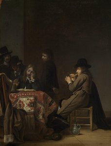 Elegant Company Of Men Singing And Playing Music In An Interior — Simon Kick