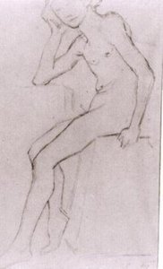 Seated Nude After Bargues — Vincent Willem Van Gogh, Post-impressionist Movement