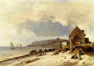 The Beach At Sainte-adresse — Johan Barthold Jongkind