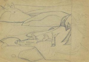 Composition Sketch With Three Women — Nicholas Roerich
