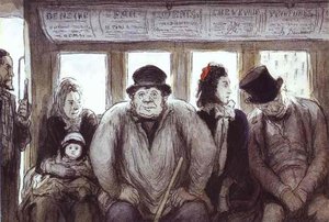 In The Omnibus — Honoré Daumier