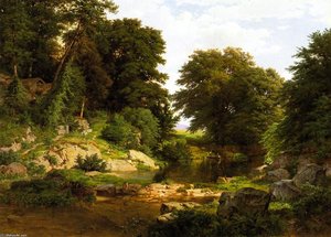 Woodland Brook — William Trost Richards, Hudson River School