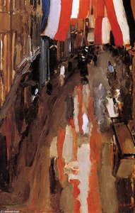 Kalverstraat With Flags — George Heidrik Breitner