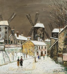 Three Mills Montmartre Under The Snow — Maurice Utrillo