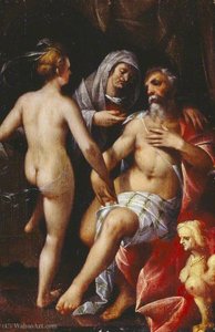 Sarah Presenting Hagar To Abraham — Bartholomaeus Spranger