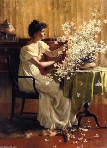 Woman Arranging Flowers
