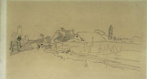 Village On The Banks Of A Canal — Johan Barthold Jongkind, Impressionism