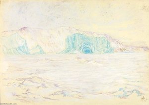 Icebergs And Cliffs, Head Of Bowdoin Bay — Frank Wilbert Stokes