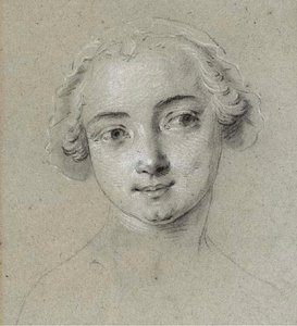 Head Of A Young Woman Wearing A Bonnet — Charles-andré Van Loo