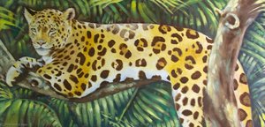 Tropical Bird Frieze Leopard — Alexandra Jane Davies
